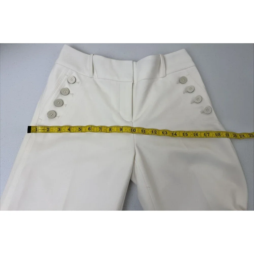 LTD White Wide Leg Sailor Pants Fully Lined Decorative Buttons Size 0 / W30 - Picture 9 of 16